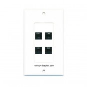 Placa Tapa 4 Jacks RJ45 Cat5e en ABS